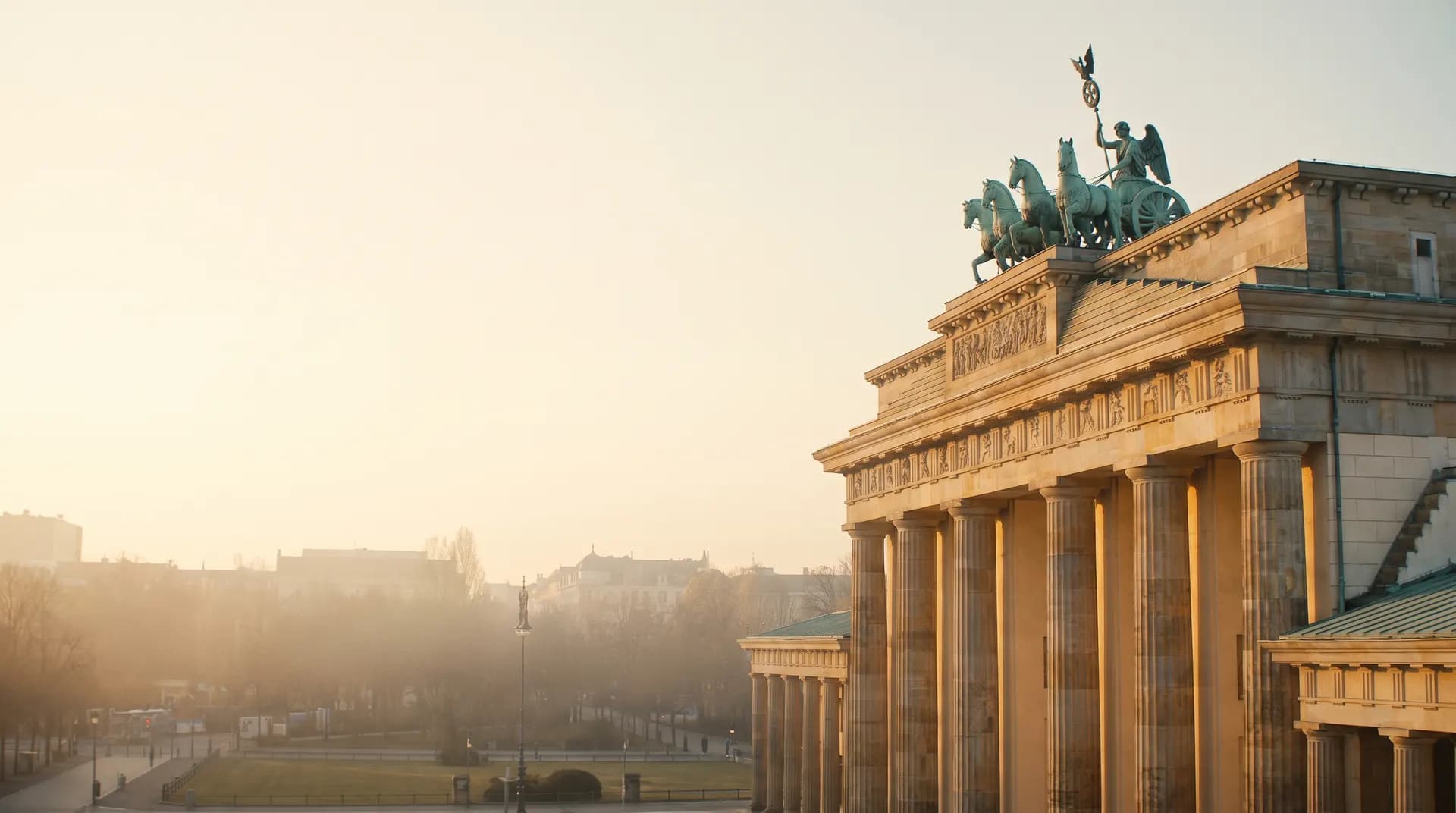 The Brandenburg Gate in Berlin at golden hour